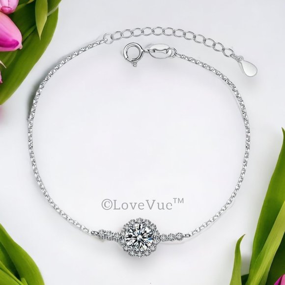 Certified 1ct. t.w. Diamond Halo Brilliant Cut Bracelet - Picture 6 of 16